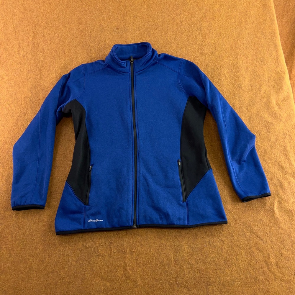 Eddie Bauer Womens XL Blue Full Zip Fleece EB239 Performance Jacket New